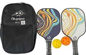 Niupipo Pickleball Set MX-23 with 2 Paddles, 2 Balls, and Carrying Bag